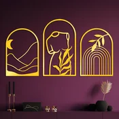 Wallity Zidna dekoracija Memorie Trio G, 45 x 40 cm, Zlatne boje