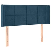 Vidaxl Vzglavje z ušesi temno modro 83x16x78/88 cm žamet