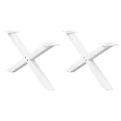 Noge za klub stolic X-oblik 2 kom Bijele 70 x (30-31) cm Celik