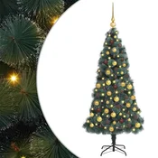 Vidaxl Umjetno predpripravljeno božićno drevo s kompletom kroglic PET