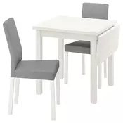 NORDVIKEN / KÄTTIL Sto i 2 stolice, bela/Knisa svetlosiva, 74/104 cm