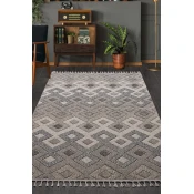 Conceptum Hypnose Beverly 2262 - Bež, Sivi Tepih (120 x 180 cm)