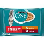 Purina ONE STERILCAT multipack piletina i junetina u soku 48×85 g