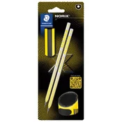Staedtler set Norix, 2x svinčnik, 1x radirka, 1x šilček, rumen, na blistru