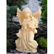 Casa Padrino Art Nouveau Garden Decoration Sculpture Angel Beige 22 x 15 x H. 39 cm - Elegant Garden Decoration Stone Figure - Baroque & Art Nouveau Garden Decoration Accessories