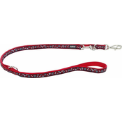 Red Dingo Preklopni povodec z rdečimi kockami 25 mm