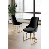 HANAH HOME Set stolica (6 delova) Puva Black Gold