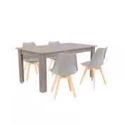 Lola 4+1 jedilni set sivo-jork hrast