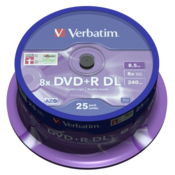 VERBATIM DVD medij +r 8,5gb dl 8x 25kos ver43757