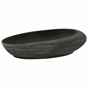 Nadgradni umivaonik sivo-crni ovalni 59x40x14 cm keramicki
