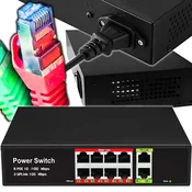 Dexxer LAN switch POE mrežno stikalo 10 port razdelilnik do 100 Mb/s Uplink