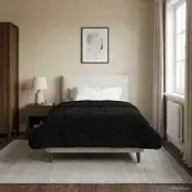 vidaXL Zimska posteljnina Črna 140 x 220 cm Mikrofibra in Teddy flis
