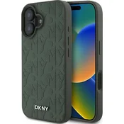 DKNY PU usnjen ovitek z mrežnim vzorcem MagSafe za iPhone 16 zelen