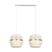 Luster na sajli PARIS 2xE27/60W/230V bela/zlatna