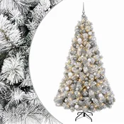 Vidaxl Umetna božična jelka z bučko 210 cm 300 LED Toplo bela