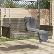 Gugalna klop siva 119x56x48 cm poli ratan