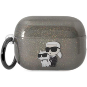 Karl Lagerfeld Airpods Pro 2 cover black Gliter KarlChoupette (KLAP2HNKCTGK)