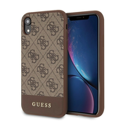 Guess 4G Bottom Stripe Collection - etui za iPhone XR (rjava)