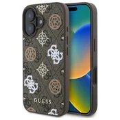 slomart Etui Guess Peony On 4G Background MagSafe za iPhone 16 - rjavo