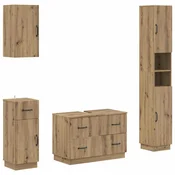 vidaXL Set kopalniških omaric, 4 kosi HOORN Artisan hrast