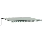 Skrovita tenda Zelena i bijela 500 × 350 cm Tkanina i Aluminij