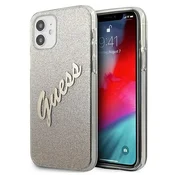Guess Ovitek Guess z bleščečim gradientnim skriptom in zlatim vzorcem za iPhone 12 mini