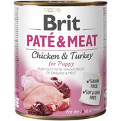 Brit BRIT Paté & Meat mokra hrana za mladičke - puran in piščanec, 800g, brez zrn, za vse pasme, za zdravo rast