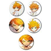 Set bedževa Anime The Promised Neverland, 37 mm, 5 kom