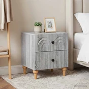 Nocni ormar s ladicama 2 pcs Siva sonoma 43 x 34,5 x 48 cm