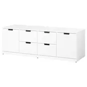 NORDLI Komoda sa 6 fioka, bela, 160x54 cm