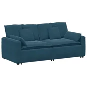 Vidaxl Modularni kavč z blazinami moder