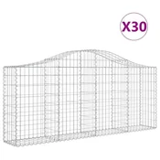 Vidaxl Obokane gabion košare 30 kosov 200x30x80/100 cm cinkano železo