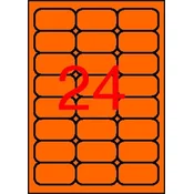 Oznaka, 64x33,9 mm, u boji, zaobljeni kutovi, APLI, neonsko narančasta, 480 oznaka/pakiranje 02871