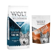 12 kg suhe hrane Wolf of Wilderness + Snack gratis! - Blue River - losos + Wide Acres - piščanec (monoprotein)