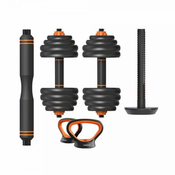 Shopacita Komplet 2 uteži (dumbbell), 2 kettlebell uteži in 1 palice za uteži, 40 KG