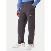 Tommy Jeans Hlače iz tkanine Sonny DM0DM22651 Siva Slim Fit