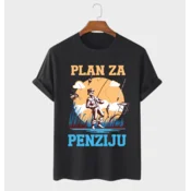 MAFIMI Muška majica Plan za penziju, Crna