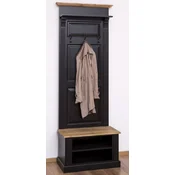 Casa Padrino country style solid wood wardrobe black/brown 79 x 41 x H. 210 cm - Wall wardrobe - Hall closet - Hall furniture - Wardrobe furniture - Country style furniture
