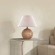 Globen Lighting namizna svetilka Castello, roza/bež, višina 28 cm - Dnevna soba/jedilnica - Dizajn - bež, roza marmoriran - Tkanine/tekstil