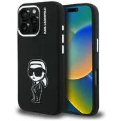 Karl Lagerfeld Silikonski ovitek Karl Sketch MagSafe za iPhone 16 Pro Max črne barve