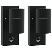 Vidaxl Zunanja stenska luč 2 szt. Črna 6,5 x 10,5 x 16 cm