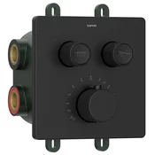 SMART SELECT concealed thermostatic shower mixer, box, 2 outlets, black matt - Črna mat barva - Sapho - SMART SELECT - 72 - Medeninasti - Termostat - Kvadratni - Tlak - 156 - 156 - 14