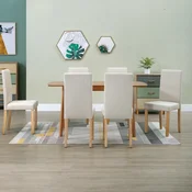 Blagovaonske stolice od tkanine 6 kom krem