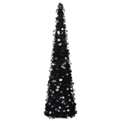 vidaXL Zložljiva umetna novoletna jelka črna 180 cm PET