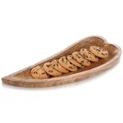 Northix Servirni pladenj iz mangovega lesa v obliki srca, 38 x 15,5 cm