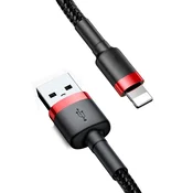 BASEUS Baseus Kevlar USB kabel z Lightning 2A, 1 m - rdeč/črn