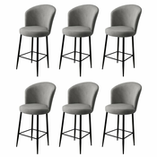 HANAH HOME Set 6 barskih stolica Fora Grey Black