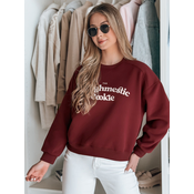 Bluza damska oversize z nadrukiem COOKIES bordowa Dstreet