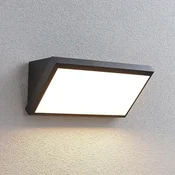Lindby LED zunanja stenska svetilka Abby, senzor, IP65, temno siva - Sodobni - temno siva (RAL 7024), bela - Plastika