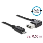 USB kabel mikro AM-BM 2.0 0,5m črn kvadrat